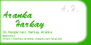 aranka harkay business card